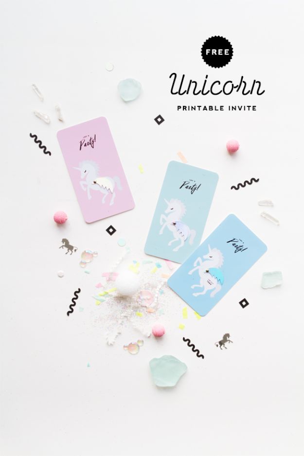 DIY Unicorn Party Ideas -Free Printable Unicorn Party Invitation - Throw A Unicorn Themed Party With These Cheap and Easy but Super Creative Projects - Unicorns Decorations for Parties With Rainbow, Glitter and Fun Colors - Banners, Signs, Cakes and Tabletop Decor for the Best Birthday Party Ever - Girls, Teens and Kids Love These Fun Crafts #birthdayparty #partyideas #unicorn #kidparty