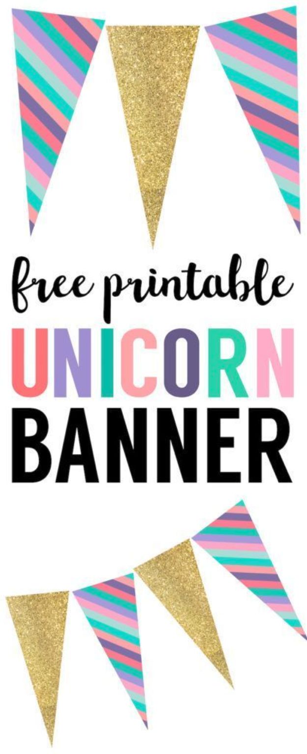 DIY Unicorn Party Ideas - Unicorn Birthday Banner - Throw A Unicorn Themed Party With These Cheap and Easy but Super Creative Projects - Unicorns Decorations for Parties With Rainbow, Glitter and Fun Colors - Banners, Signs, Cakes and Tabletop Decor for the Best Birthday Party Ever - Girls, Teens and Kids Love These Fun Crafts #birthdayparty #partyideas #unicorn #kidparty