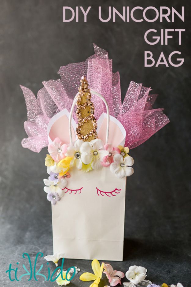 DIY Unicorn Party Ideas - Unicorn Gift Bag - Throw A Unicorn Themed Party With These Cheap and Easy but Super Creative Projects - Unicorns Decorations for Parties With Rainbow, Glitter and Fun Colors - Banners, Signs, Cakes and Tabletop Decor for the Best Birthday Party Ever - Girls, Teens and Kids Love These Fun Crafts #birthdayparty #partyideas #unicorn #kidparty