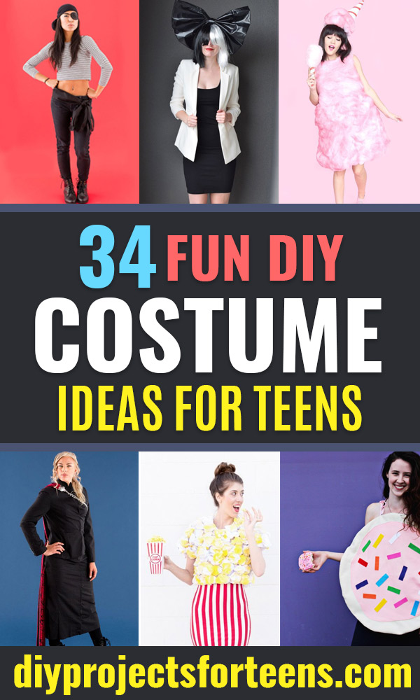 Teen Costume Ideas - Easy Costumes for Halloween - Cheap DIY Costumes for Teens - Scary, Spooky, Ideas for Couples, Groups and Friends - Quick Last Minute Hallloween Costumes, Best Celebrity Ideas - Dolls, Zombies, Ghosts, Makeup Tutorials Teenagers Dress Up Idea- http://stage.diyprojectsforteens.com/diy-teen-costume-deas