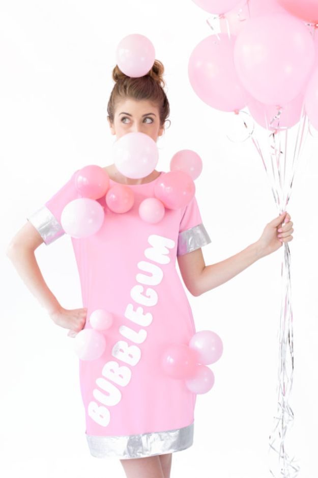 Teen Costume Ideas - DIY Bubblegum Costume - Easy Costumes for Halloween - Cheap DIY Costumes for Teens - Scary, Spooky, Ideas for Couples, Groups and Friends - Quick Last Minute Hallloween Costumes, Best Celebrity Ideas - Dolls, Zombies, Ghosts, Makeup Tutorials Teenagers Dress Up Idea-