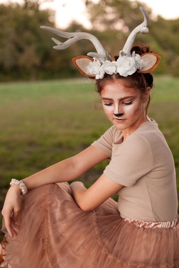 Teen Costume Ideas - Deer Antler Costume - Easy Costumes for Halloween - Cheap DIY Costumes for Teens - Scary, Spooky, Ideas for Couples, Groups and Friends - Quick Last Minute Hallloween Costumes, Best Celebrity Ideas - Dolls, Zombies, Ghosts, Makeup Tutorials Teenagers Dress Up Idea-