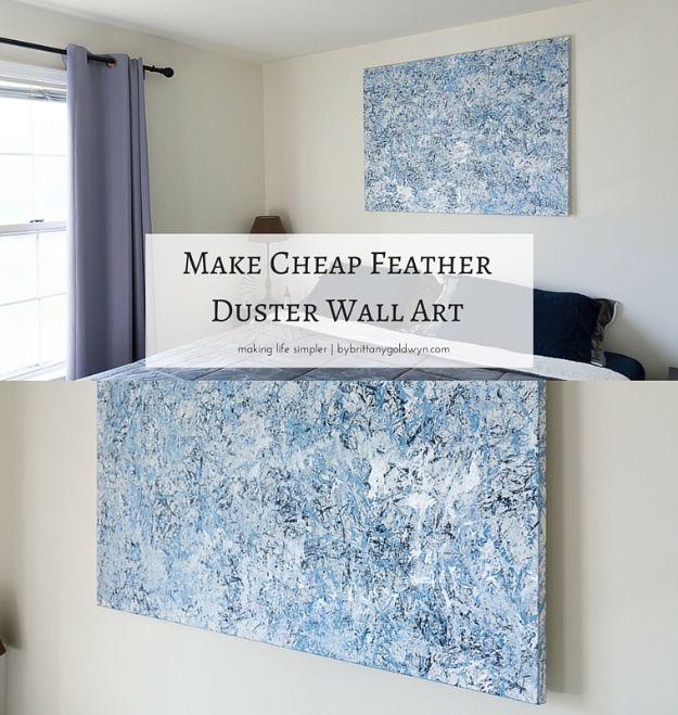Cheap Wall Decor Ideas - Cheap Feather Duster Wall Art - Cute and Easy Room Decor for Teens - Ideas for Teenager Bedroom Walls - Boys and Girls Room Canvas Wall Art and Decorating #teen #roomdecor #diydecor