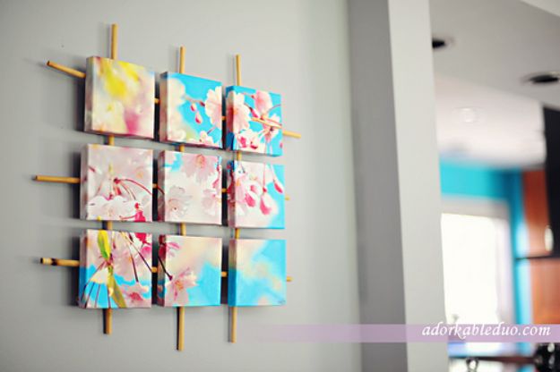 Cheap Wall Decor Ideas - DIY Sectioned Canvas Wall Art - Cute and Easy Room Decor for Teens - Ideas for Teenager Bedroom Walls - Boys and Girls Room Canvas Wall Art and Decorating #teen #roomdecor #diydecor