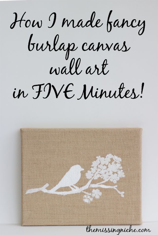 Cheap Wall Decor Ideas - Fancy Burlap Canvas Wall Art In Five Minutes - Cute and Easy Room Decor for Teens - Ideas for Teenager Bedroom Walls - Boys and Girls Room Canvas Wall Art and Decorating #teen #roomdecor #diydecor