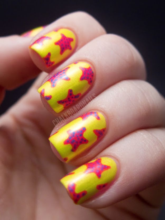 DIY Nail Art Ideas - Starfish Manicure - Easy Step by Step Design Idea for Nails - How to Make Manicures at Home Simple - Paint and Polish Tips #nailart #naildesigns #nailart #diynails #diybeauty #naildesigns #teencrafts