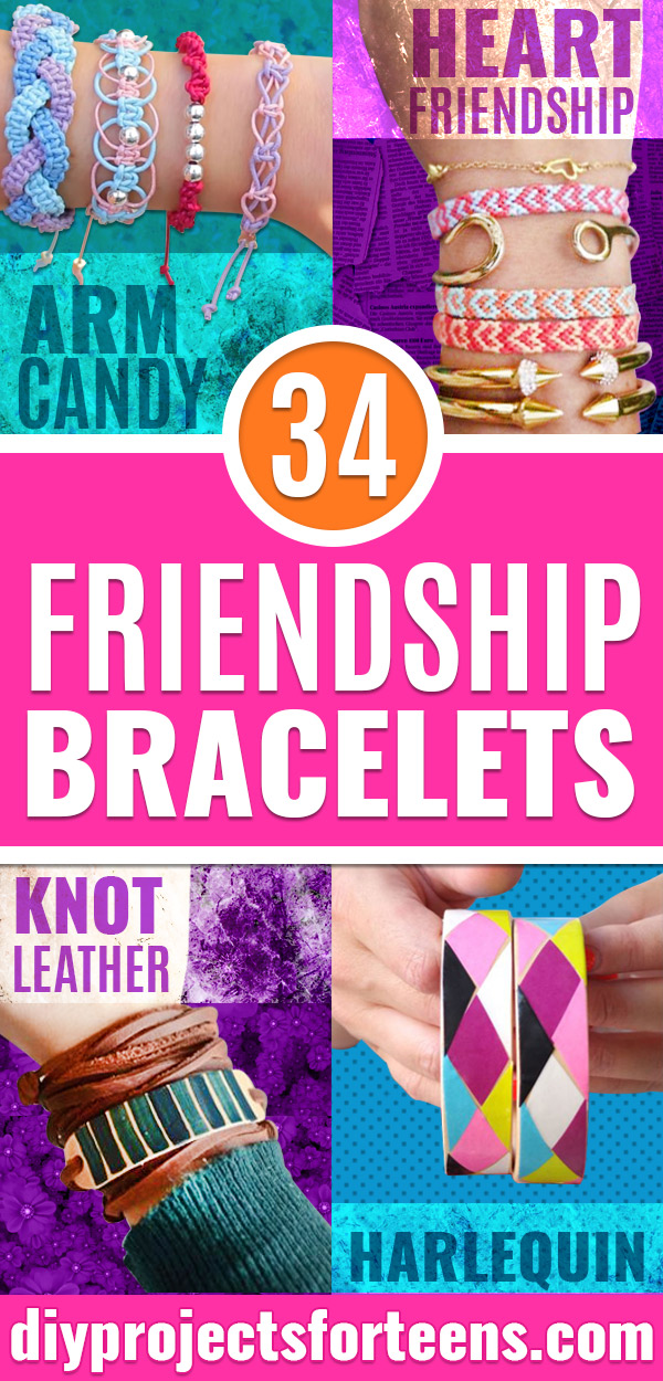 DIY Friendship Bracelets - How to Make A Friendship Bracelet Tutorial - Step by Step Instructions for Woven, Beaded, Leather and String - Cheap Embroidery Thread Crafts Ideas - DIY gifts for Teens, Tweens, Kids and Friends #teencrafts #friendshipbracelets #kidscrafts