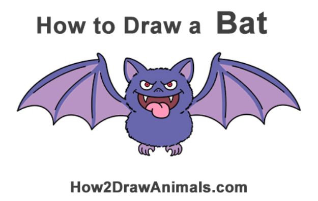 100 How To Draw Tutorials - Draw A Bat - Eyes, Hair, Face, Lips, People, Animals, Hands - Step by Step Drawing Tutorial for Beginners - Free Easy Lessons
