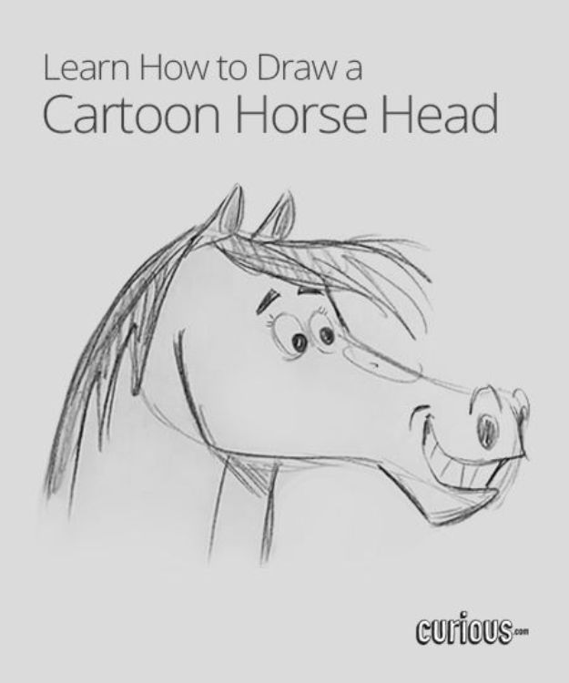 100 How To Draw Tutorials - Draw A Cartoon Horse - Eyes, Hair, Face, Lips, People, Animals, Hands - Step by Step Drawing Tutorial for Beginners - Free Easy Lessons