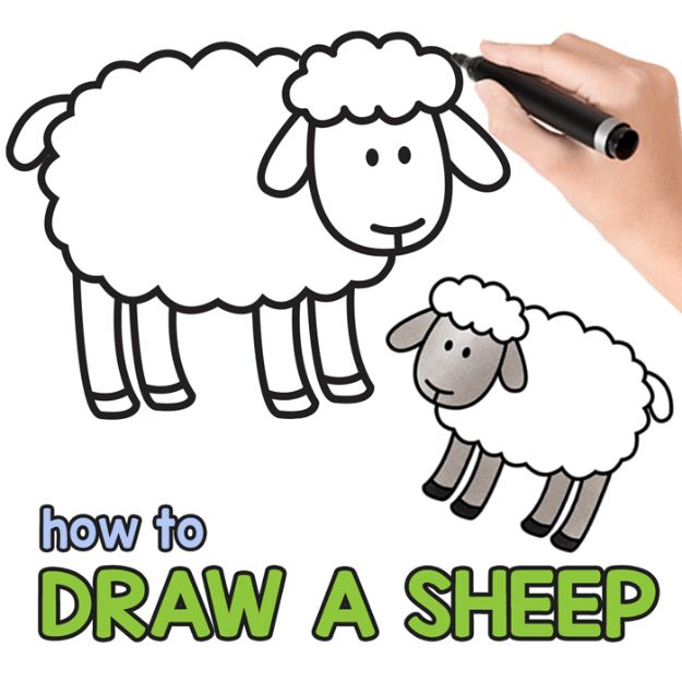 100 How To Draw Tutorials - Draw A Sheep - Eyes, Hair, Face, Lips, People, Animals, Hands - Step by Step Drawing Tutorial for Beginners - Free Easy Lessons