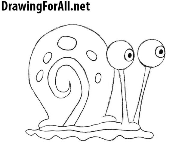 Easy Drawing Ideas - Step by Step Tutorials to Learn How to Draw Anything - Free Drawing Lessons- How to Draw Gary- How to Draw Gary from Spongebob- Gary the Snail Drawing Tutorial