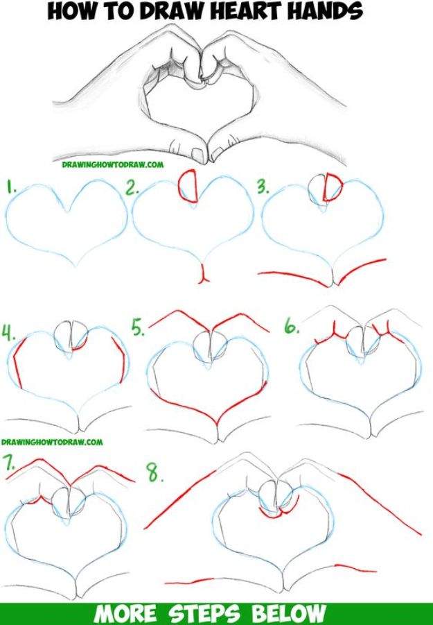 100 How To Draw Tutorials - Draw Heart Hands - Eyes, Hair, Face, Lips, People, Animals, Hands - Step by Step Drawing Tutorial for Beginners - Free Easy Lessons