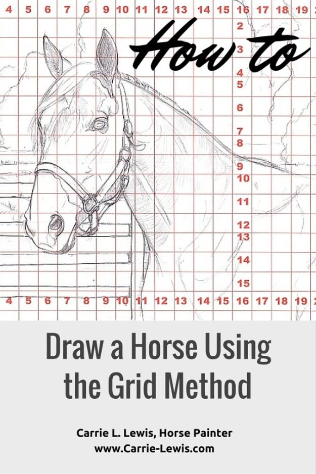 100 How To Draw Tutorials - Draw a Horse Using a Grid - Eyes, Hair, Face, Lips, People, Animals, Hands - Step by Step Drawing Tutorial for Beginners - Free Easy Lessons