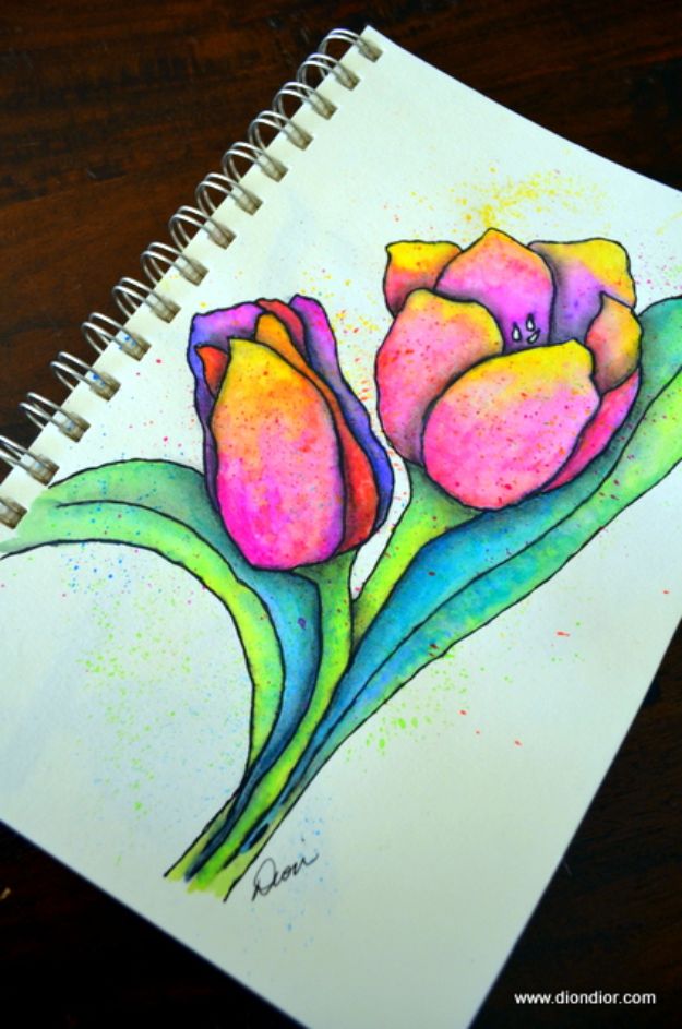 Easy Flower Drawing Tutorial -Easy Drawing Ideas - Step by Step Tutorials to Learn How to Draw Anything - Free Drawing Lessons- How to Draw Bowl Shaped Flowers- How to Draw Flowers- How to Draw Roses and Tulips