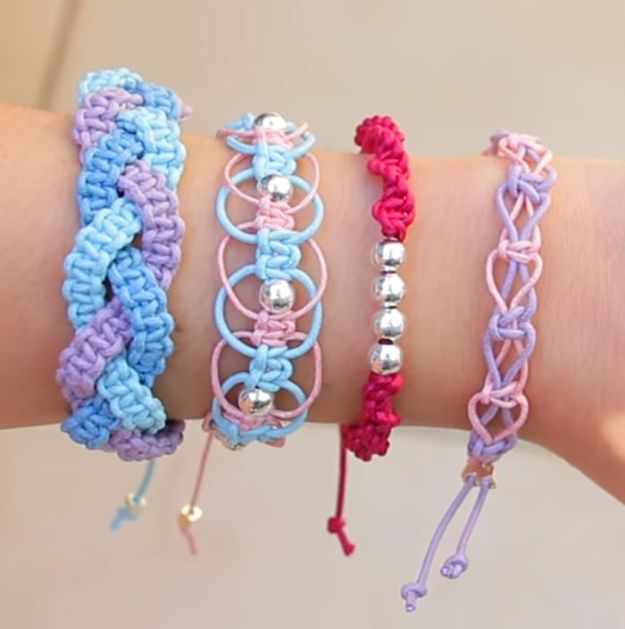 DIY Friendship Bracelets - Easy Arm Candy - Woven, Beaded, Leather and String - Cheap Embroidery Thread Ideas - DIY gifts for Teens