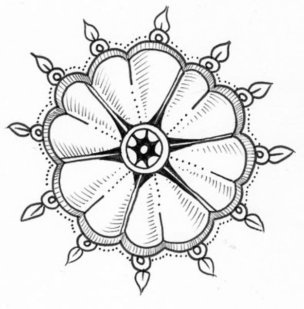 Flower Drawing Tutorials - Flower of Hearts - Simple Tutorial for Easy Flower Doodles, Vintage Design Ideas for Flowers, Step by Step Pencil Drawings - How to Draw a Rose, Lily, Hibiscus, Daisy