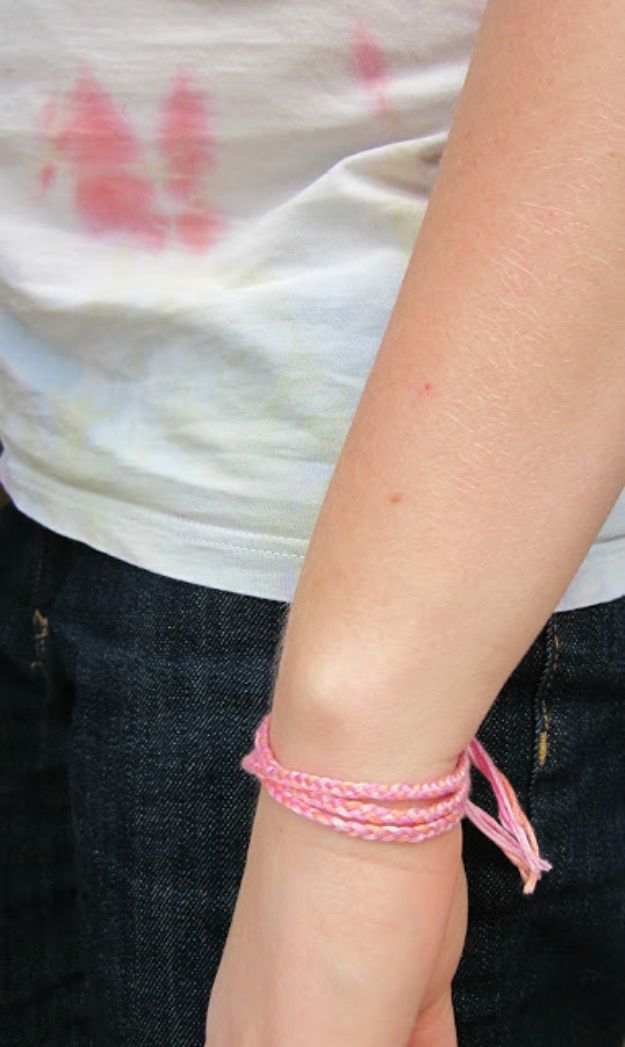 DIY Friendship Bracelets - Simple Braided Friendship Bracelet - Woven, Beaded, Leather and String - Cheap Embroidery Thread Ideas - DIY gifts for Teens
