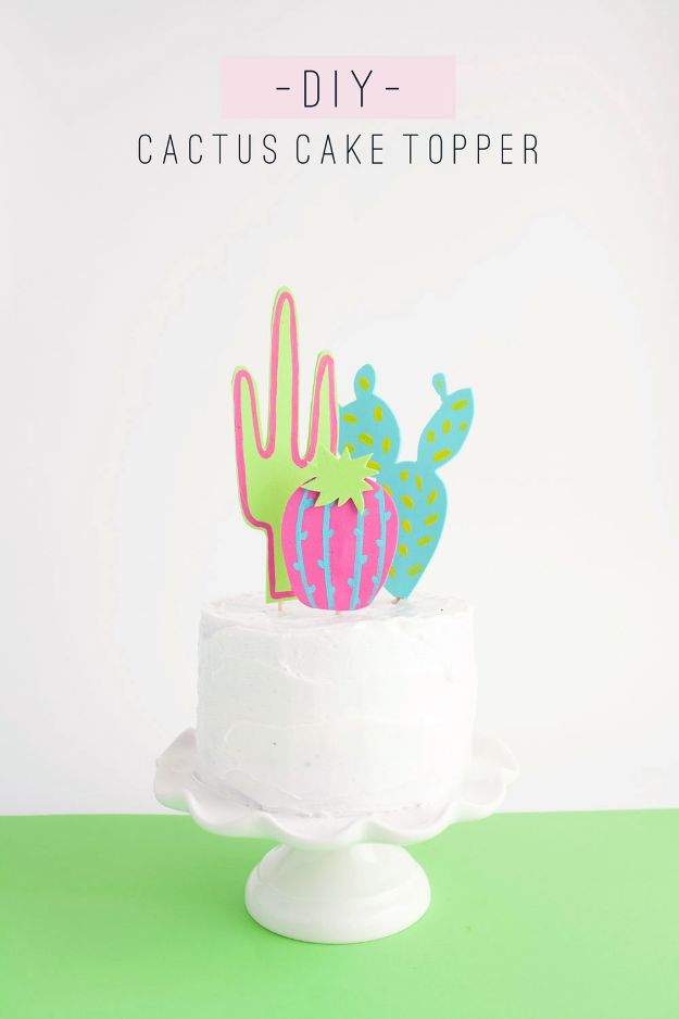 DIY Cactus Crafts | DIY Cactus Cake Topper l Craft Ideas and Home Decor | Painting Tutorials, Gifts, Rocks, Cardboard, Wood Cactus Decorations