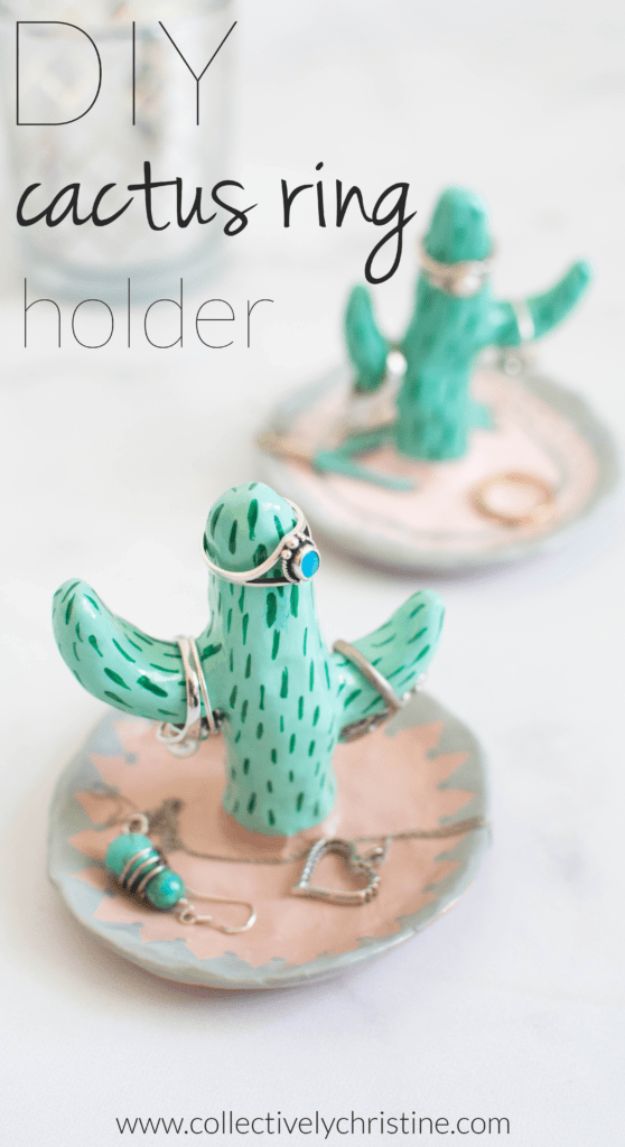 DIY Cactus Crafts | DIY Cactus Ring Holder Tutorial l Craft Ideas and Home Decor | Painting Tutorials, Gifts, Rocks, Cardboard, Wood Cactus Decorations