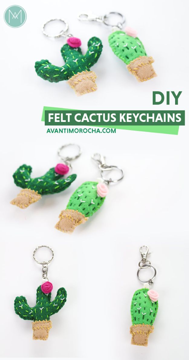 DIY Cactus Crafts | DIY Felt Cactus Keychains l Craft Ideas and Home Decor | Painting Tutorials, Gifts, Rocks, Cardboard, Wood Cactus Decorations