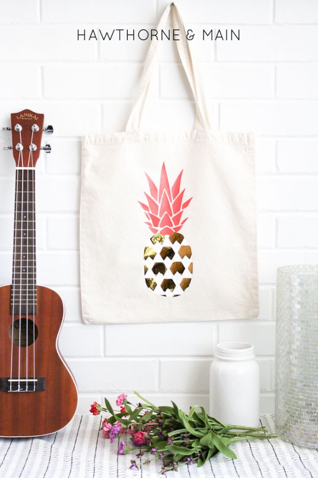 Pineapple Crafts - DIY Pineapple Bag - Cute Craft Projects That Make Cool DIY Gifts - Wall Decor, Bedroom Art, Jewelry Idea