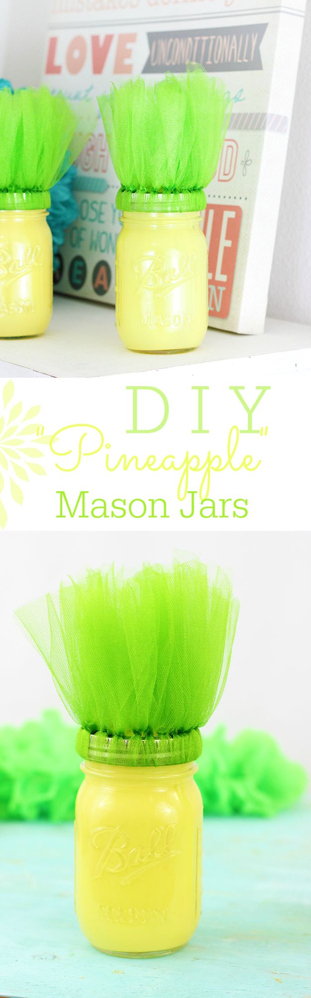 Pineapple Crafts - DIY Pineapple Mason Jars - Cute Craft Projects That Make Cool DIY Gifts - Wall Decor, Bedroom Art, Jewelry Idea