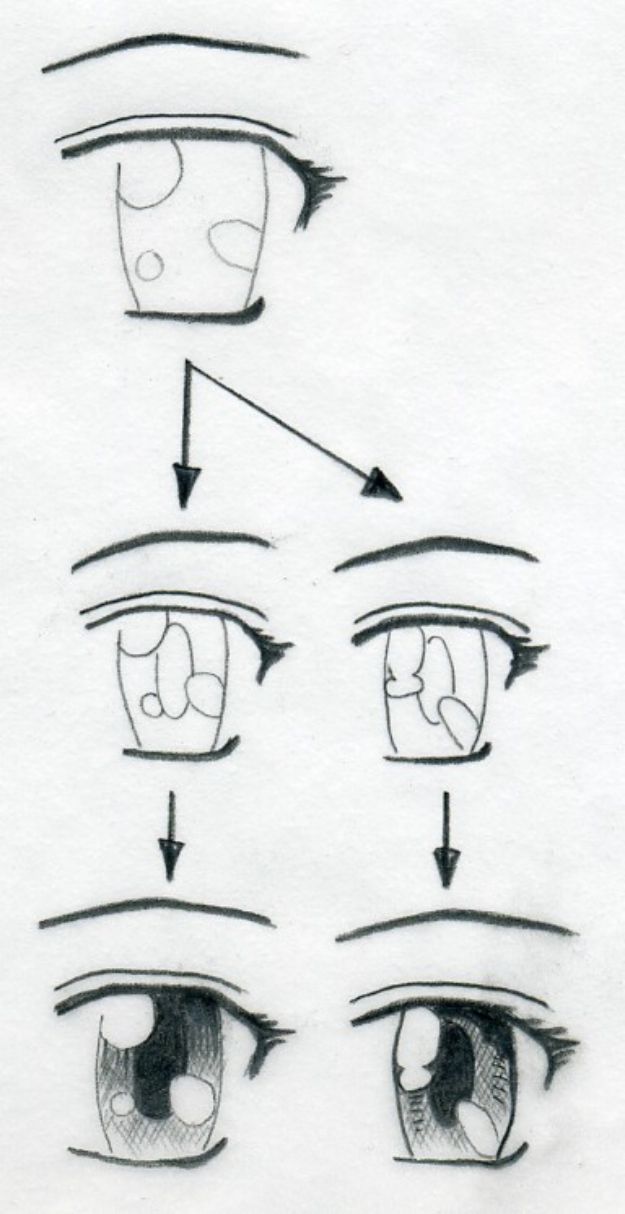 Eye Drawing Tutorials - Draw Manga Eyes - Eays Ways to Learn How to Draw Eyes - How To Draw A Realistic Eye - Shading Eyes, Coloring Techniques and Step by Step Tutorials for Eye Drawings
