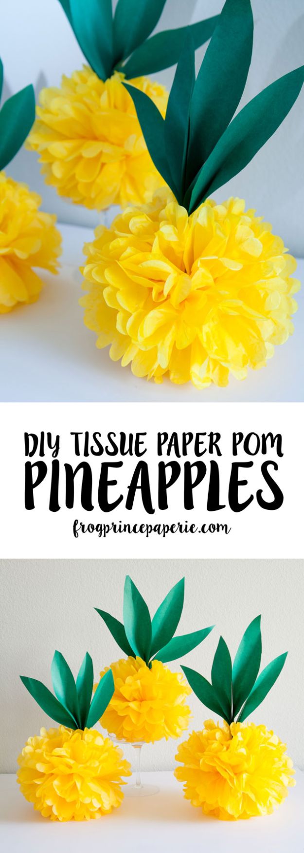 Pineapple Crafts - Luau Tissue Paper Pineapple Pouf - Cute Craft Projects That Make Cool DIY Gifts - Wall Decor, Bedroom Art, Jewelry Idea