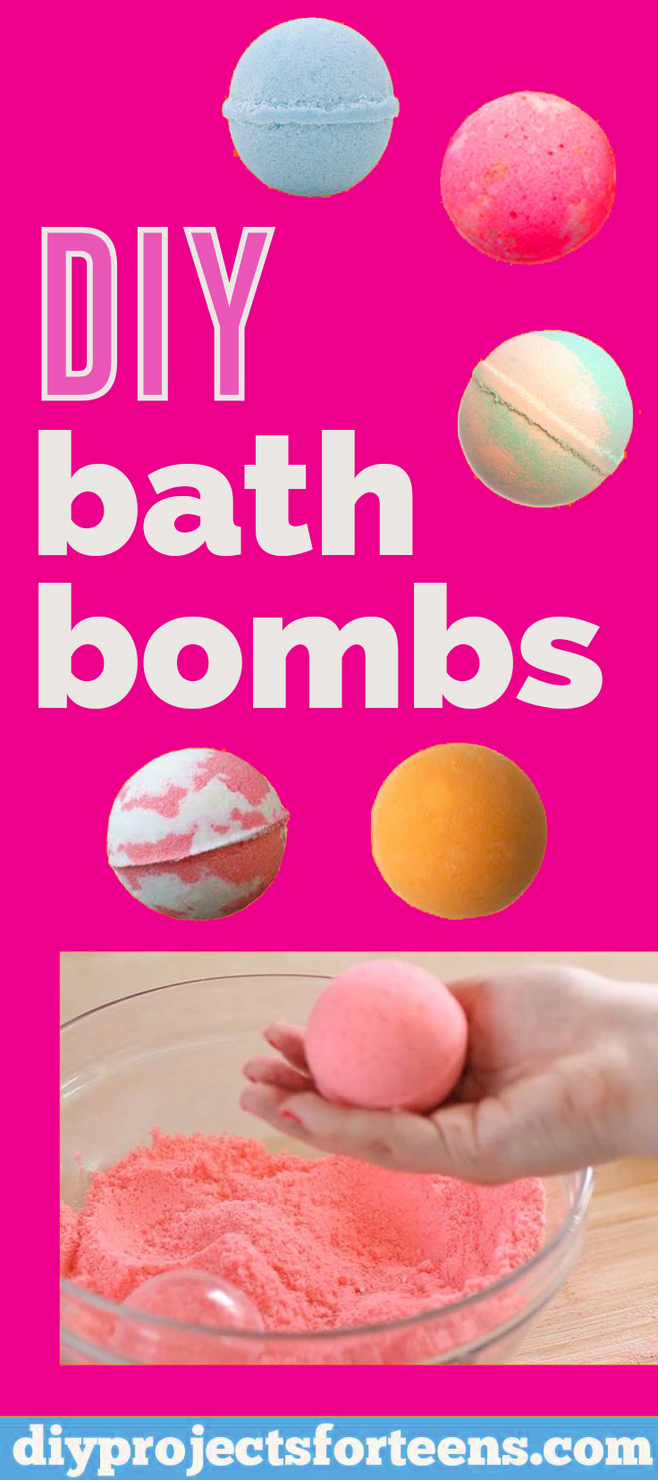 DIY Bath Bombs Recipe and Tutorial - Fun DYI Beauty and Bath Gift - Cool DIY Projects and Crafts for Teens 