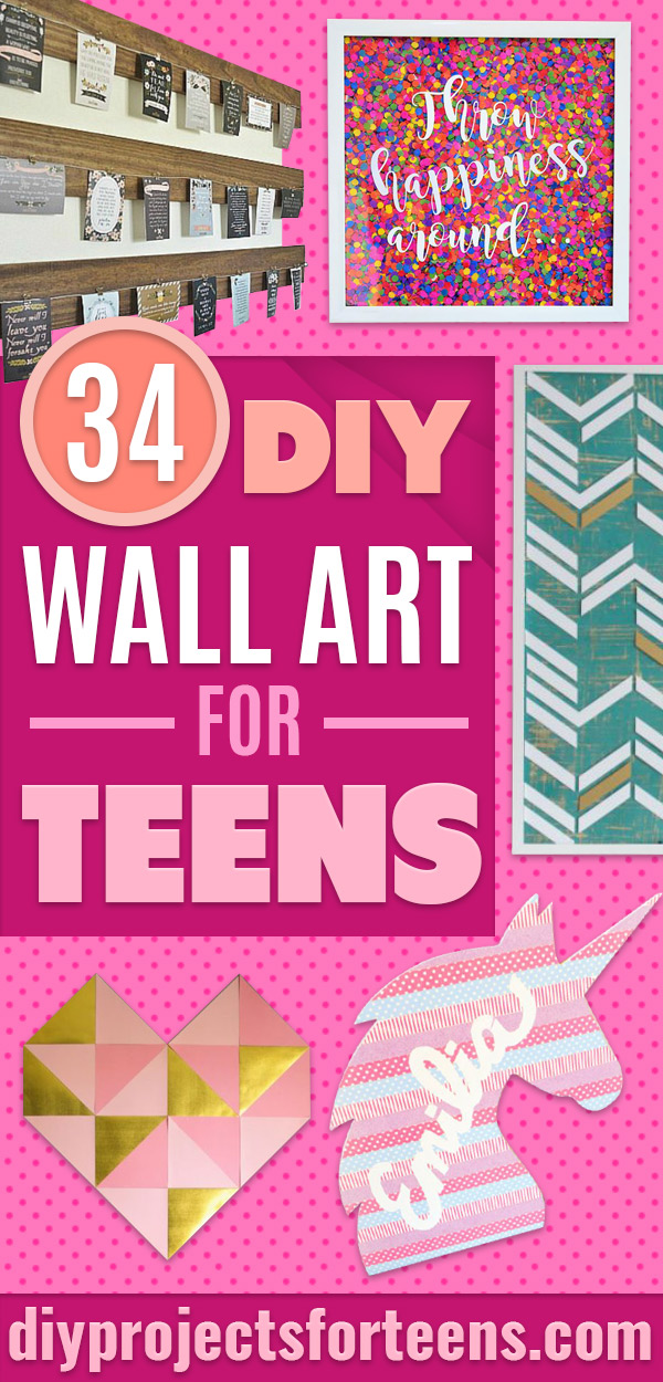DIY Wall Art Ideas for Teens - Teen Boy and Girl Bedroom Wall Decor Ideas - Cheap Canvas Paintings and Wall Hangings For Room Decoration