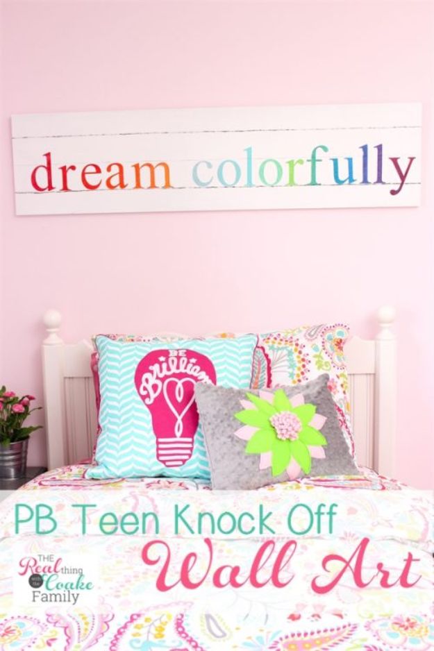 DIY Wall Art Ideas for Teens - Colorful PB Teen Knock Off Wall Art - Teen Boy and Girl Bedroom Wall Decor Ideas - Cheap Canvas Paintings and Wall Hangings For Room Decoration
