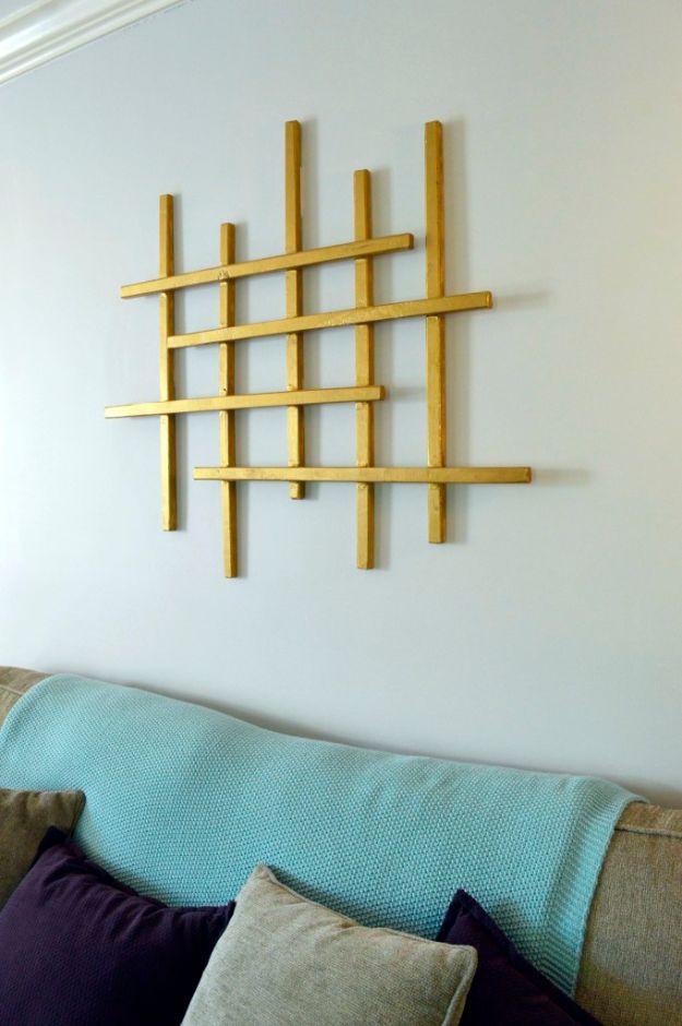 DIY Wall Art Ideas for Teens - Gold Wall Art - Teen Boy and Girl Bedroom Wall Decor Ideas - Cheap Canvas Paintings and Wall Hangings For Room Decoration