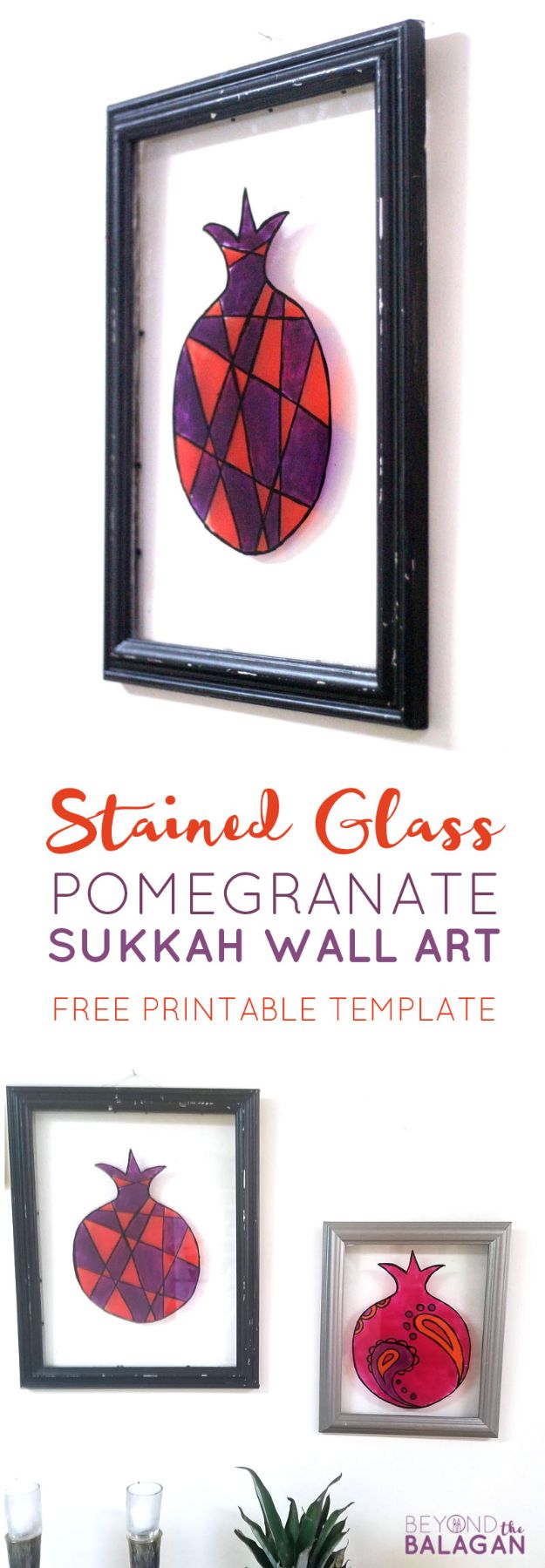 DIY Wall Art Ideas for Teens - Stained Glass Pomegranate Sukkah Wall Art - Teen Boy and Girl Bedroom Wall Decor Ideas - Cheap Canvas Paintings and Wall Hangings For Room Decoration