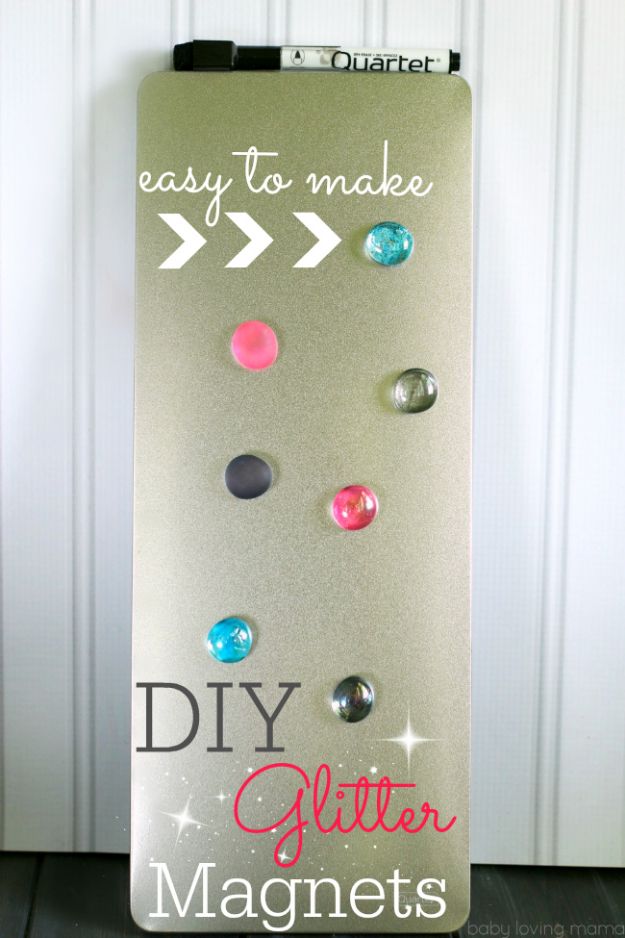 Easy Crafts for Teen Girls | DIY Glitter Magnets l Fun Craft and DIY Ideas for Teenagers and Tween Girl | Room Decor and Gifts